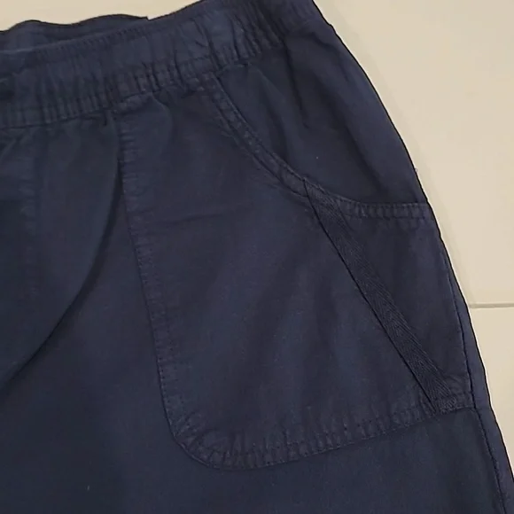 Erika Drawstring Elastic Waist Capris Blue Medium - Picture 4 of 11